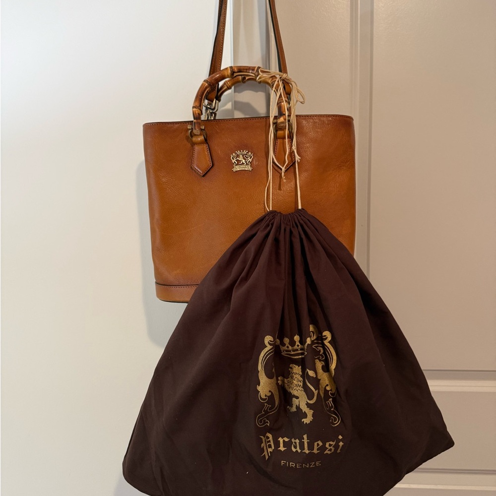 Pratesi Brown Leather Tote Bag